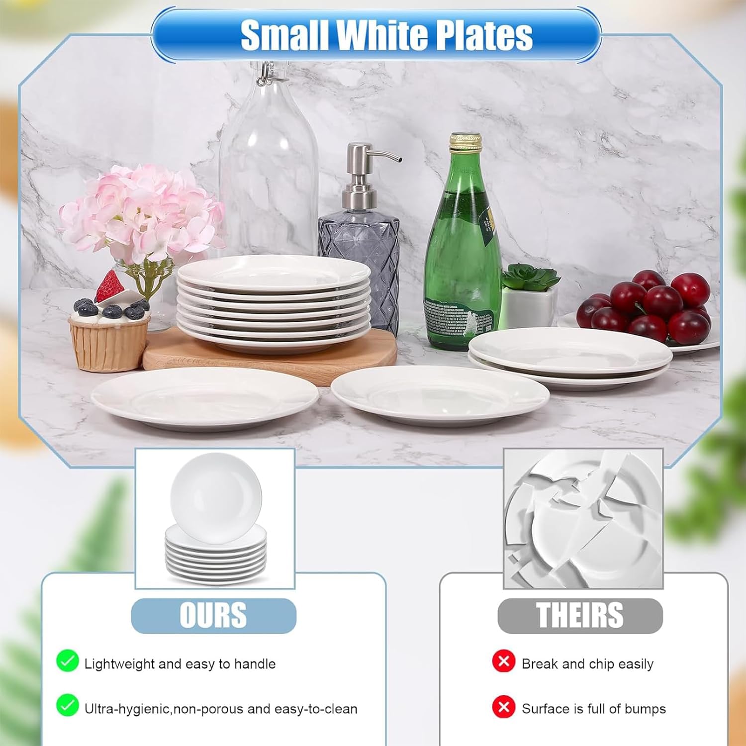 16 Pcs Porcelain Dessert Plates